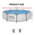Bestway 305CM Swimming Pools Steel Above Ground Round Backyard Pool Set White