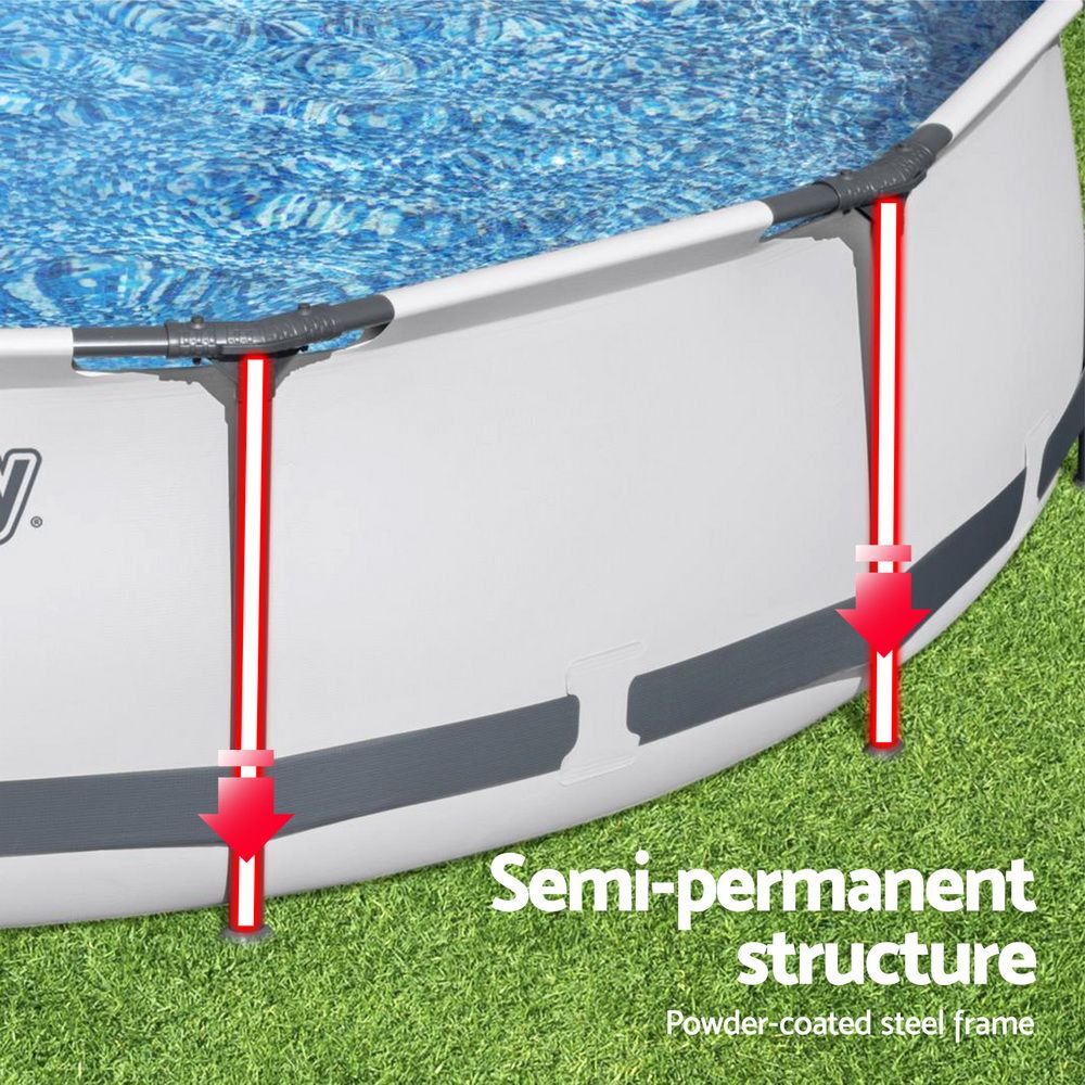 Bestway Steel Pro Max 3.66m Round Above Ground Pool Set Pump Ladder Cover 10250L