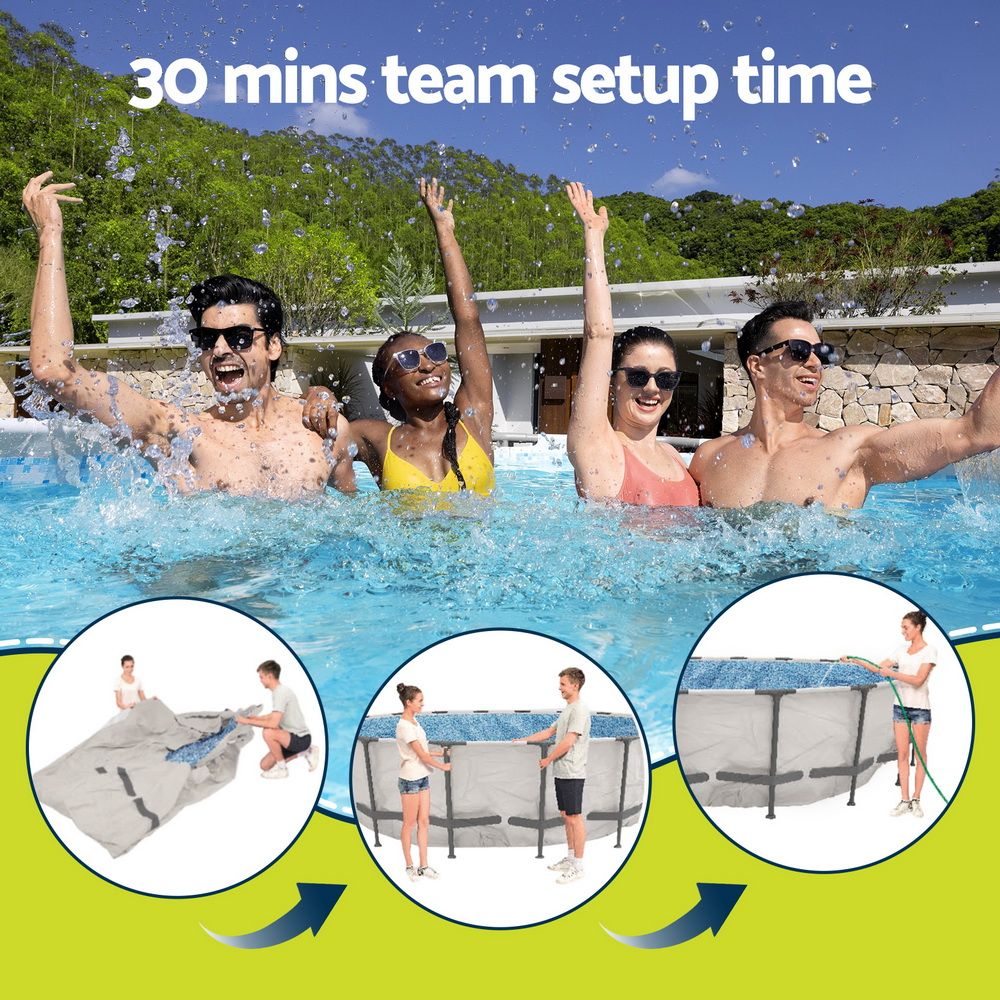 Bestway Steel Pro Max 3.66m Round Above Ground Pool Set Pump Ladder Cover 10250L