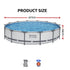 427CM Swimming Pools Steel Above Ground Round Backyard Pool Set White