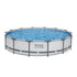 427CM Swimming Pools Steel Above Ground Round Backyard Pool Set White