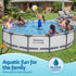 427CM Swimming Pools Steel Above Ground Round Backyard Pool Set White
