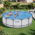 427 x 107cm Above Ground Steel Round Swimming Pool Set, Backyard, White
