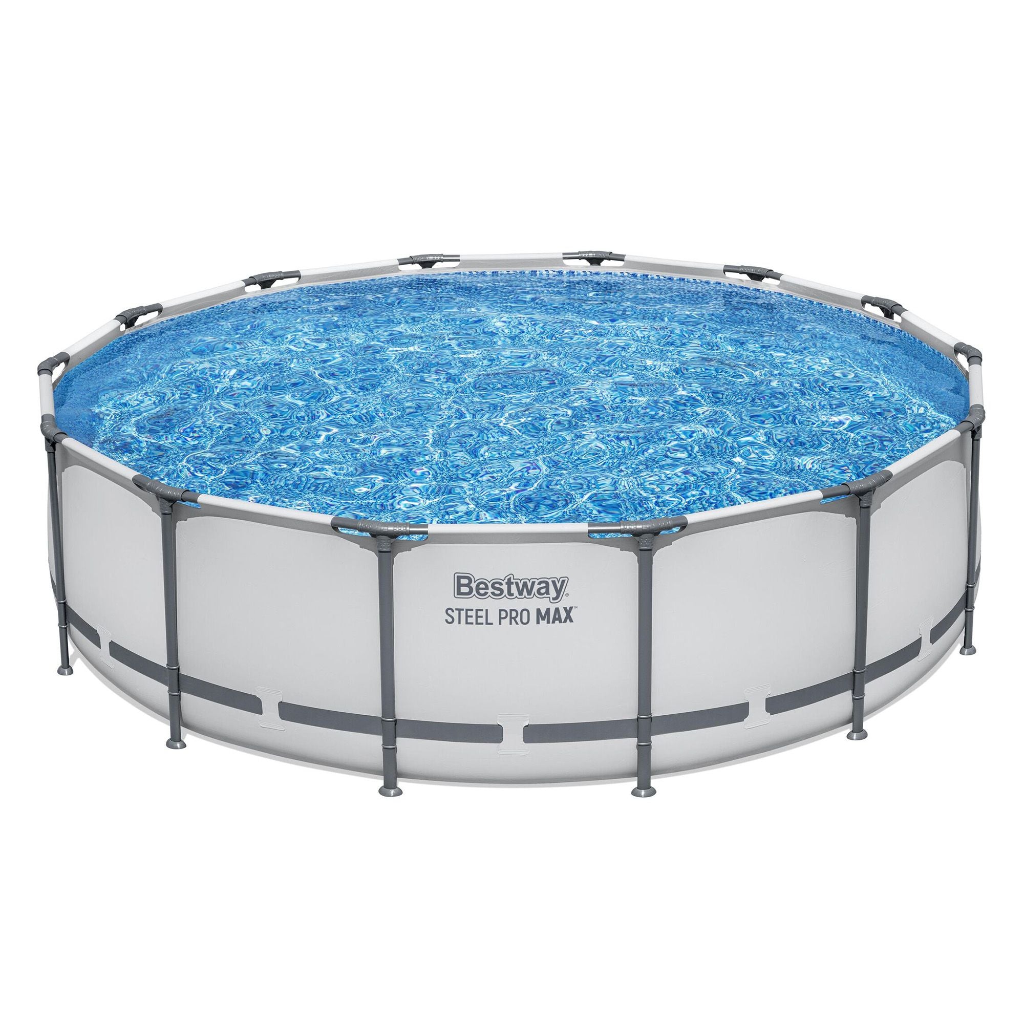 Swimming Pools 427cm x 107cm Steel Above Ground Round Backyard Pool Set White