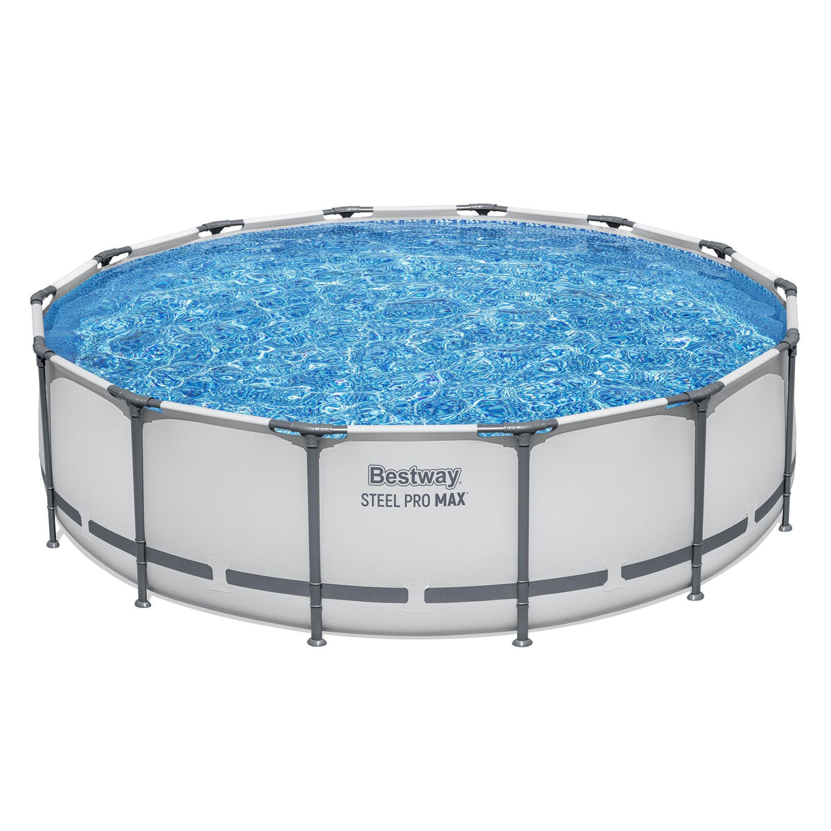 427 x 107cm Above Ground Steel Round Swimming Pool Set, Backyard, White
