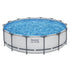 427 x 107cm Above Ground Steel Round Swimming Pool Set, Backyard, White