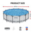 427 x 107cm Above Ground Steel Round Swimming Pool Set, Backyard, White