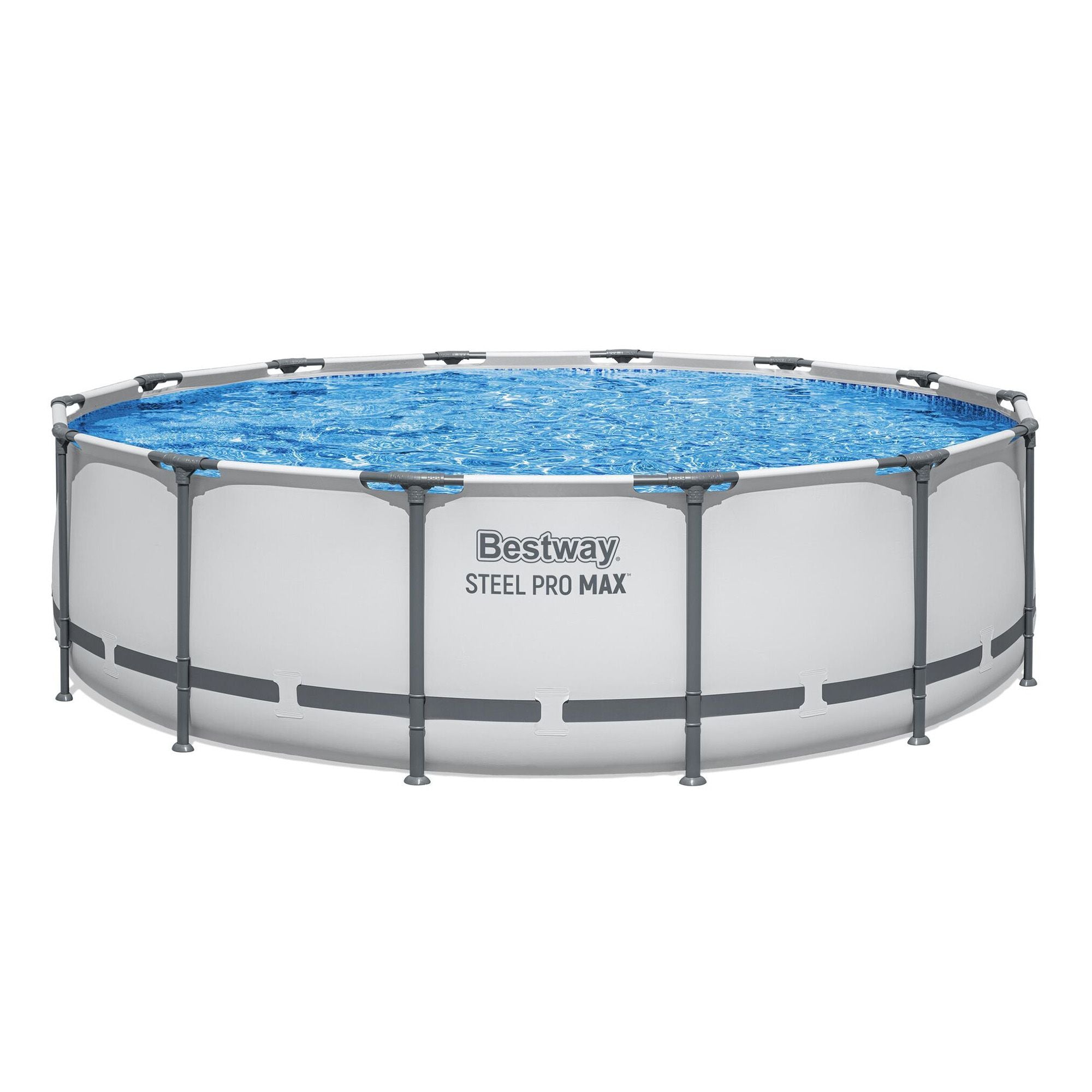 Swimming Pools 427cm x 107cm Steel Above Ground Round Backyard Pool Set White