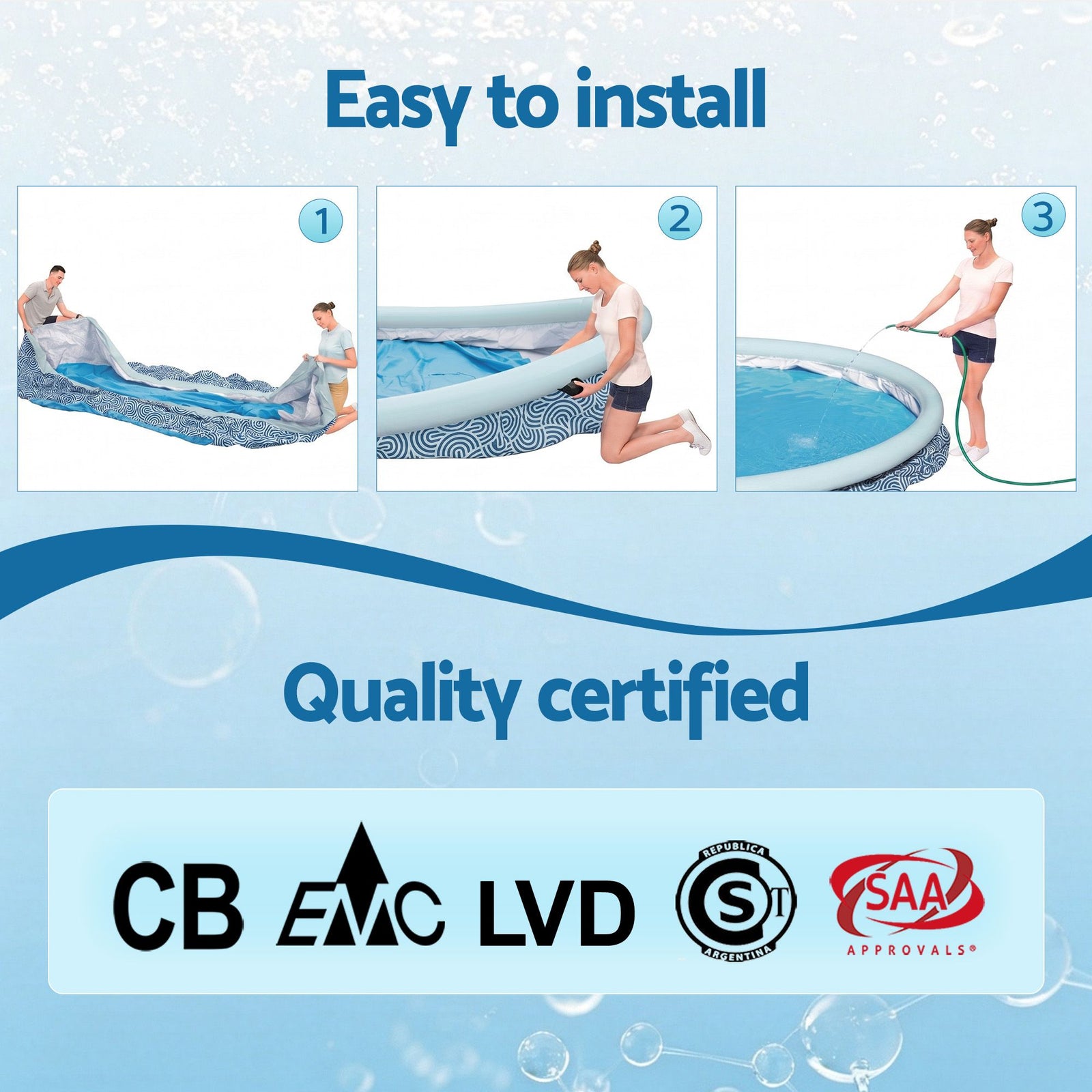 Bestway 457cm Swimming Pool Inflatable Above Ground Round Pools w/ Filter Pump