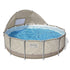 Swimming Pools 396cm x 107cm Steel Above Ground Canopy Backyard Pool Set White