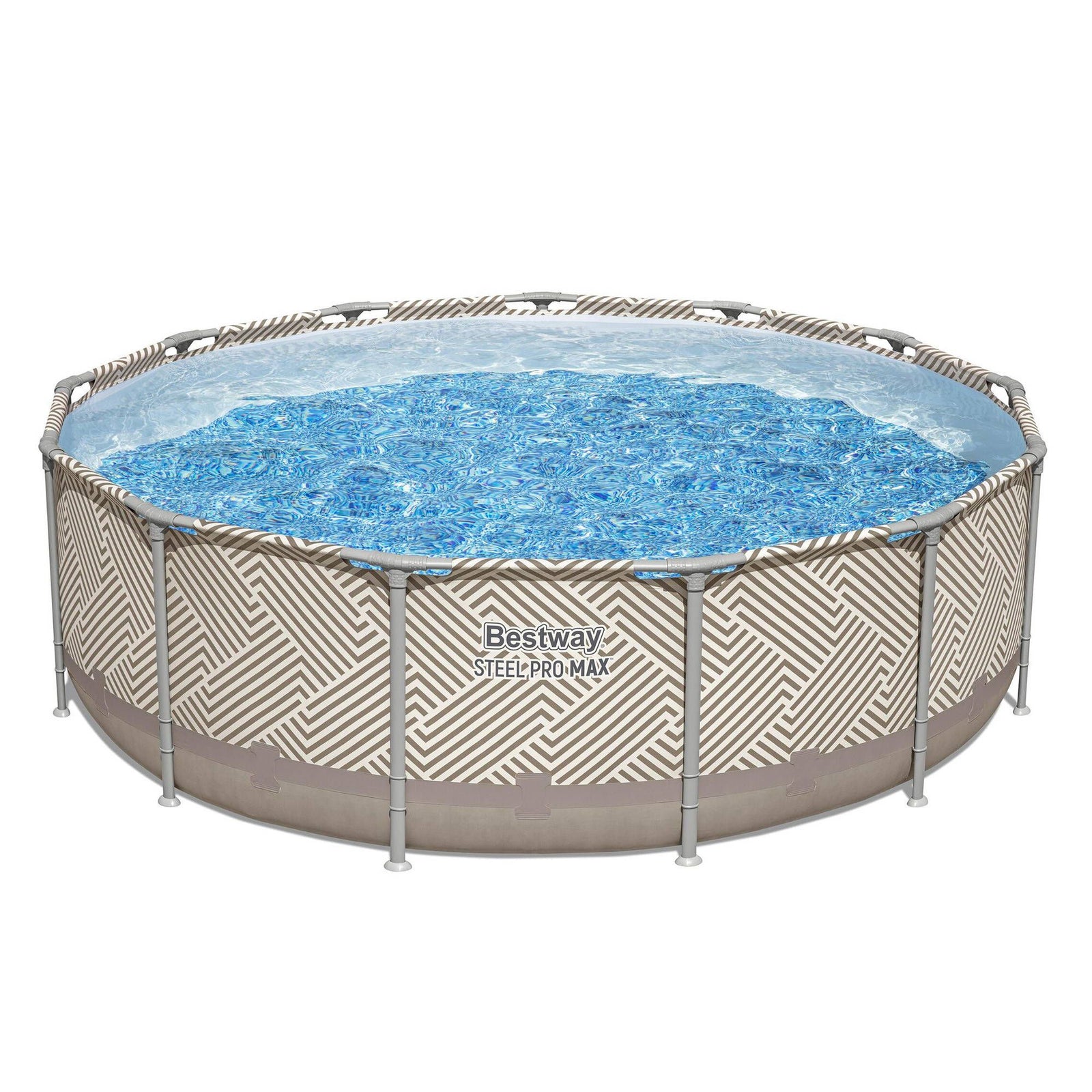 Swimming Pools 396cm x 107cm Steel Above Ground Canopy Backyard Pool Set White