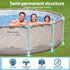 Swimming Pools 396cm x 107cm Steel Above Ground Canopy Backyard Pool Set White