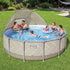 Swimming Pools 396cm x 107cm Steel Above Ground Canopy Backyard Pool Set White
