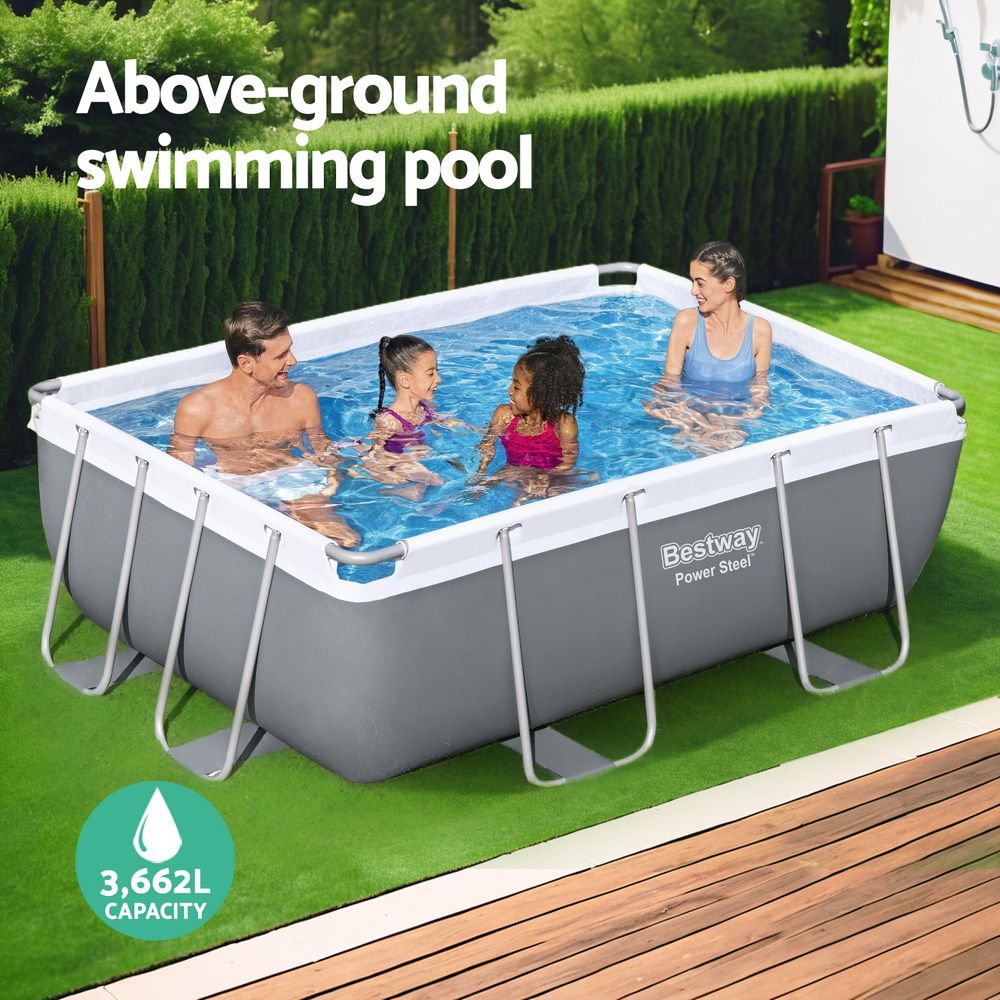 Bestway Steel Frame Above Ground Swimming Pool 282x196x84cm Filter Pump 3662L