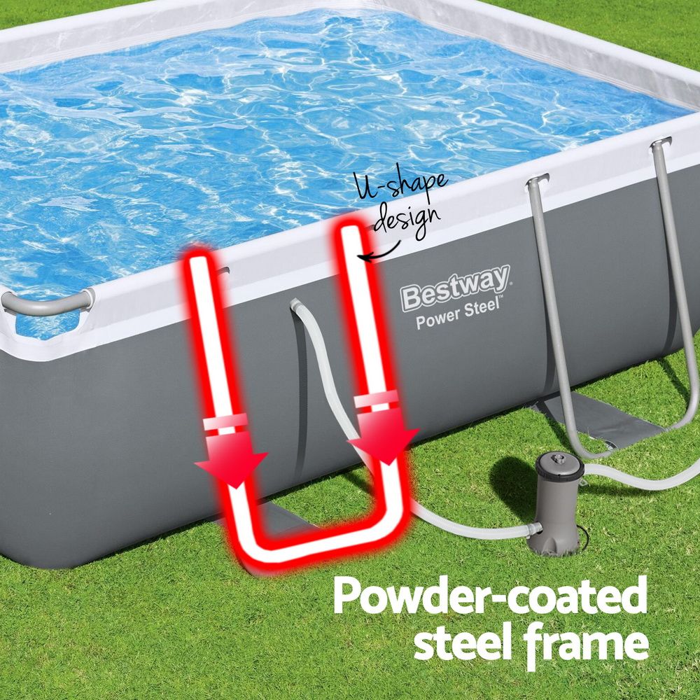 Bestway Steel Frame Above Ground Swimming Pool 282x196x84cm Filter Pump 3662L
