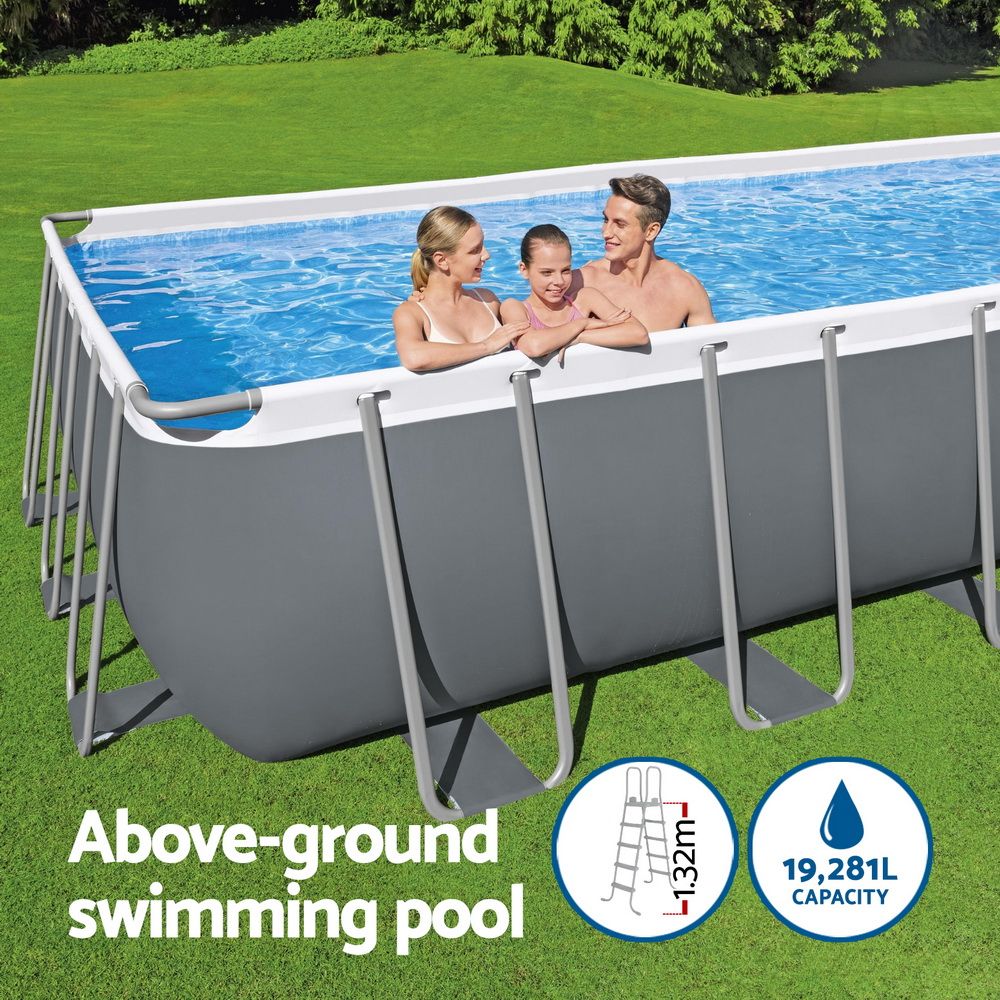 640x274x132cm Power Steel Above Ground Pool Set 19281L with Pump Ladder
