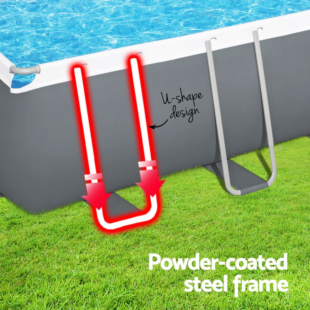640x274x132cm Power Steel Above Ground Pool Set 19281L with Pump Ladder