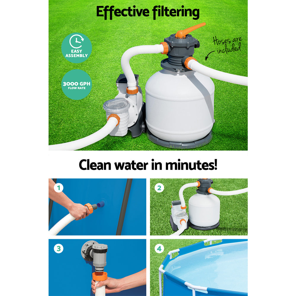 Bestway Pool Pump Sand Filter 3000GPH 11355L/H Pools Flowclear Filters