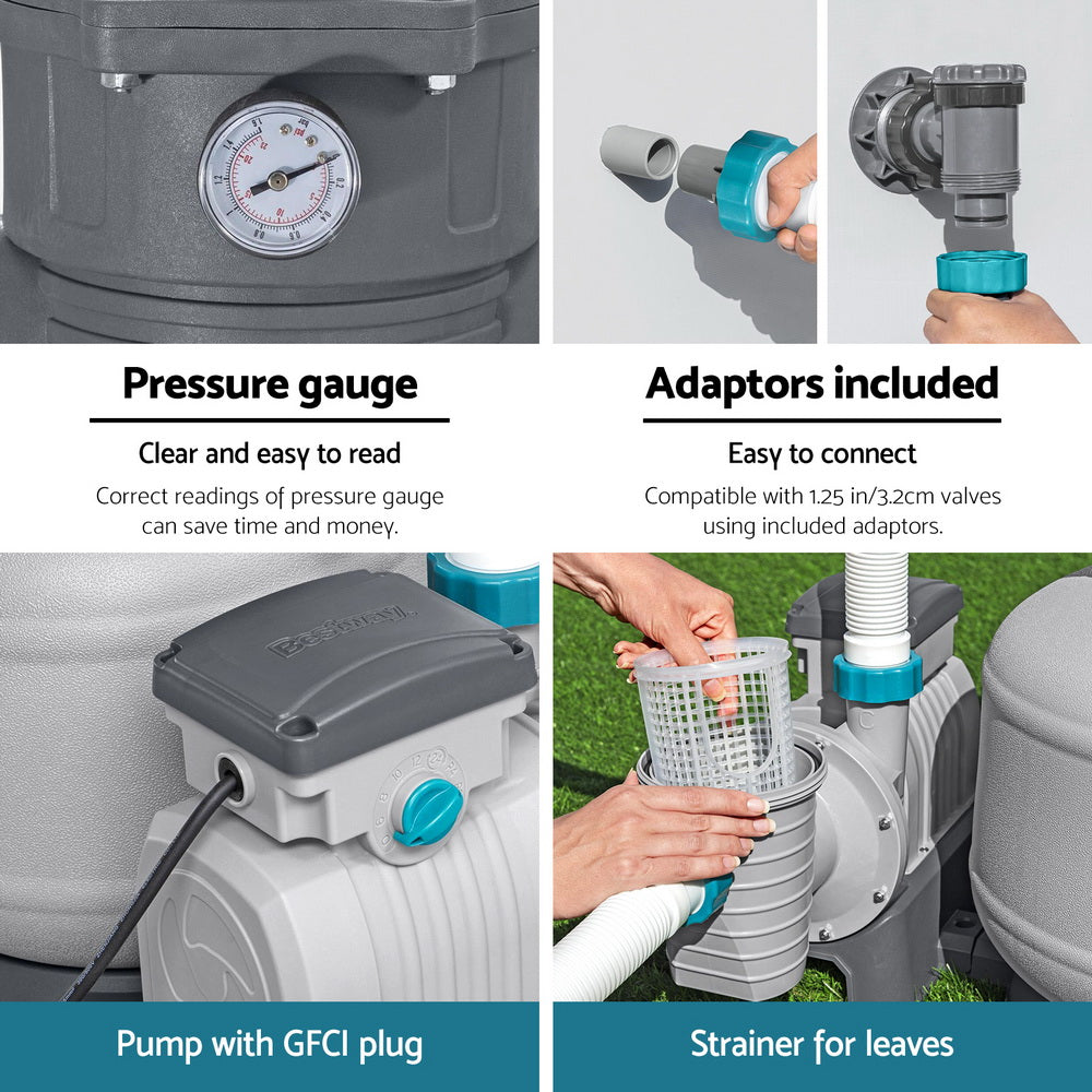 Pool Pump Sand Filter 3000GPH 11355L/H Pools Flowclear Filters