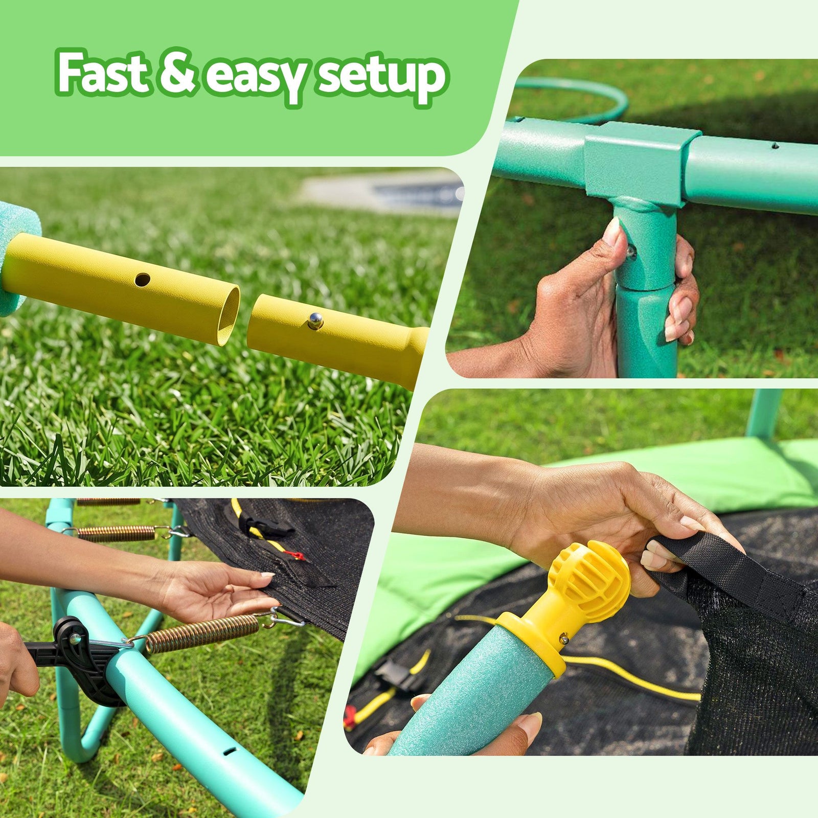 8ft Trampoline Kids Rebounder Safety Net Enclosure Outdoor Fitness 2.44m for Ages 6+