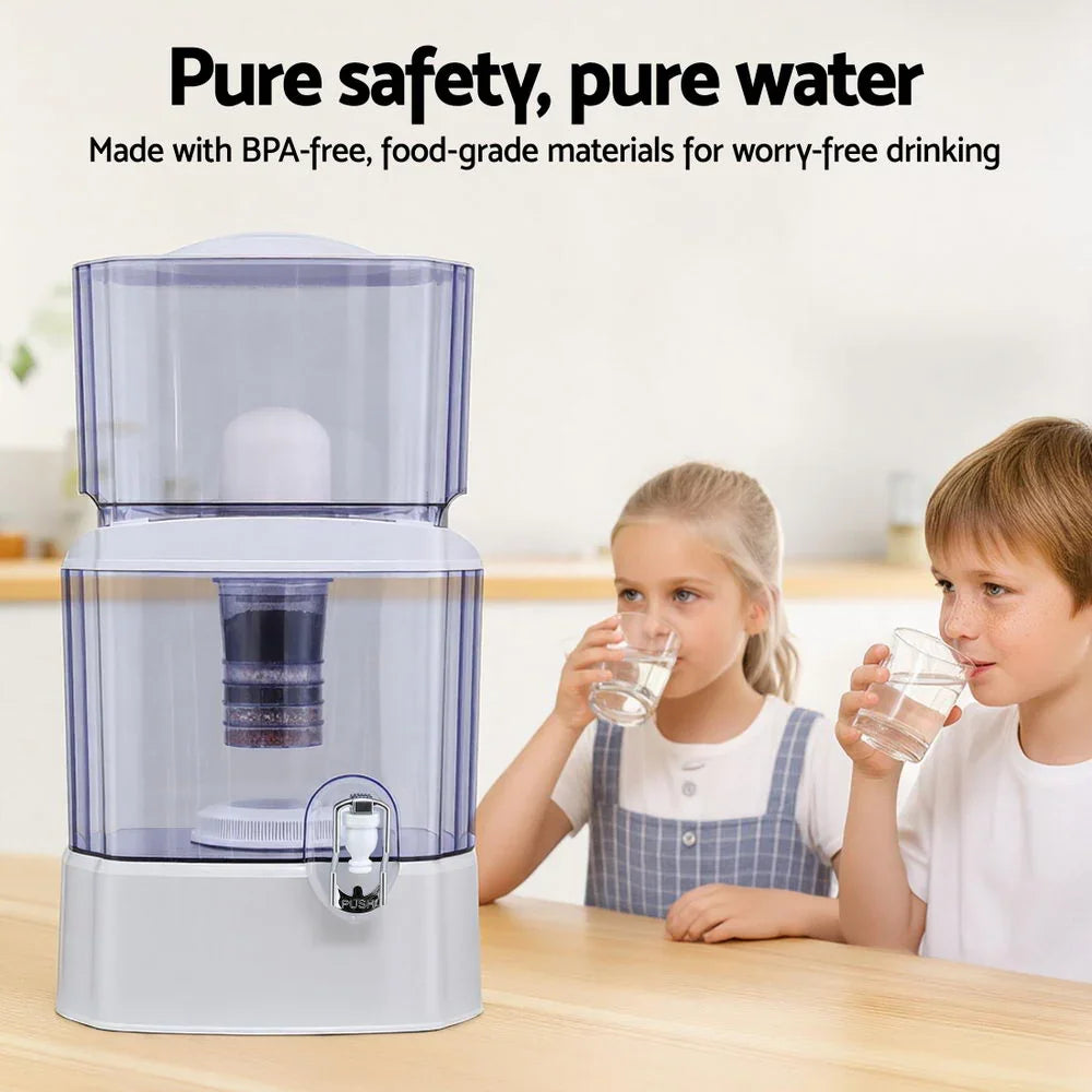 Benchtop Water Filter 24L Gravity Multi-Stage BPA-Free Home Camping