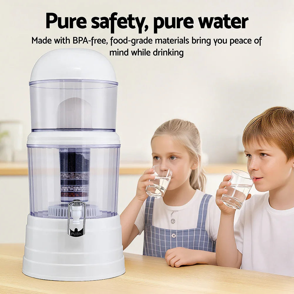 Benchtop Water Filter 14L Gravity Multi-Stage BPA-Free Home Camping