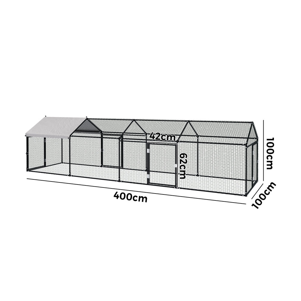 Alopet 4x1x1M Chicken Coop with Cover Poultry Cage Pet Hutch
