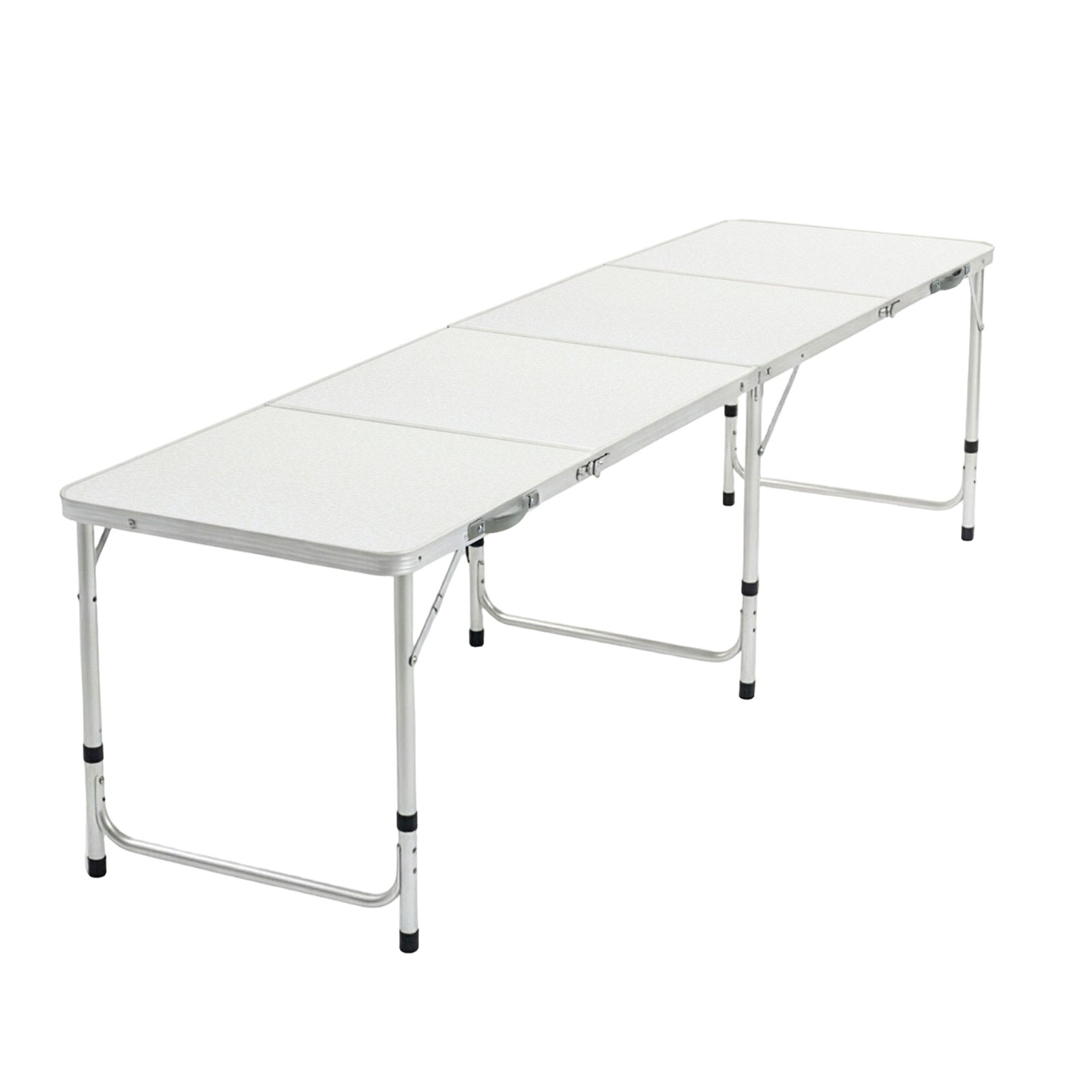 240cm Aluminium Folding Camping Table with Adjustable Height – Portable
