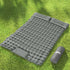 Self Inflating Camping Mat Double 9cm Pillow Green Blue 200cm Foot Pump Bag