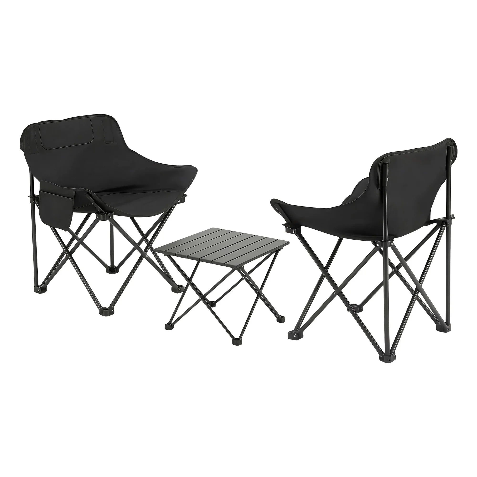 3pc Camping Table Chair Set Outdoor Folding Aluminium Portable Picnic