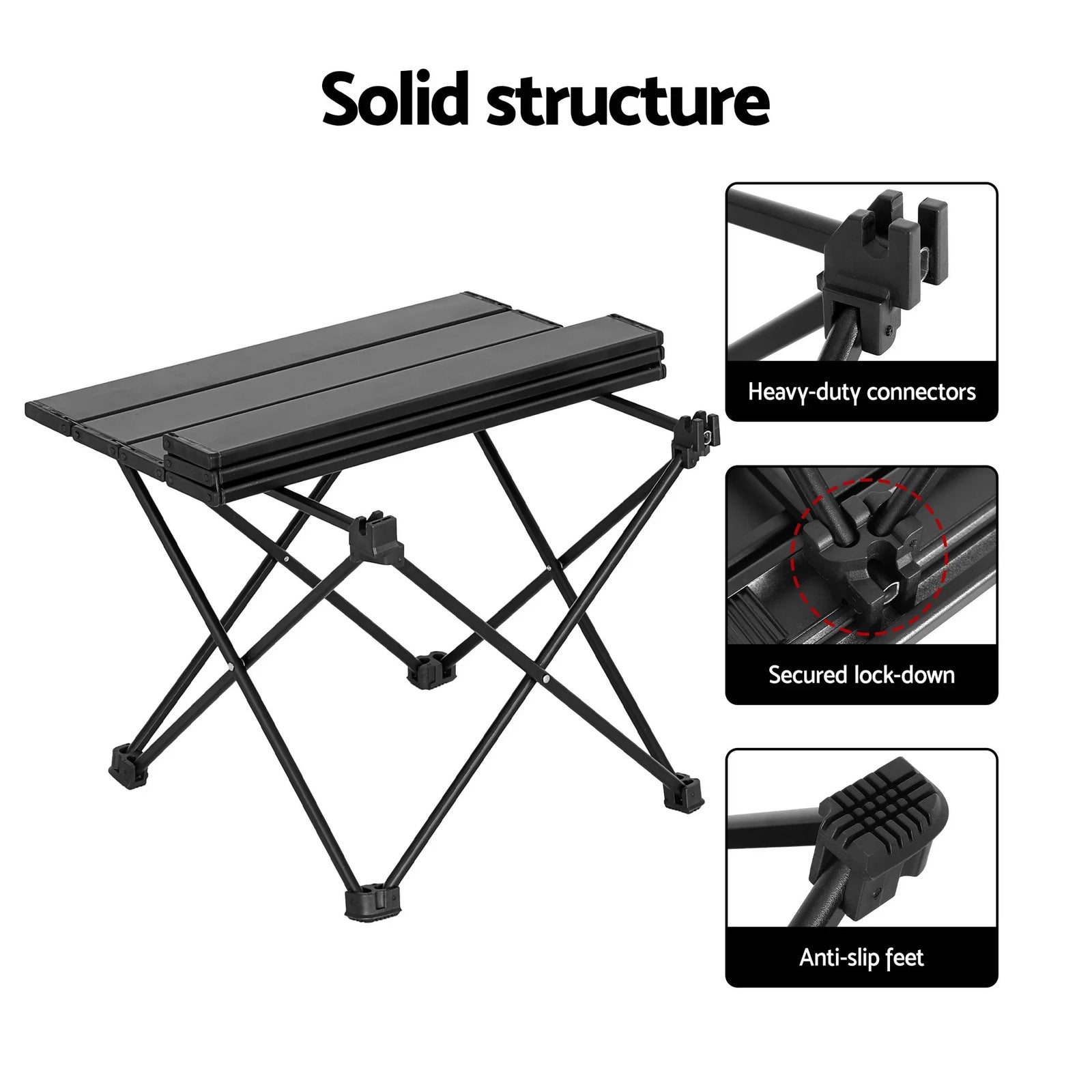 3pc Camping Table Chair Set Outdoor Folding Aluminium Portable Picnic