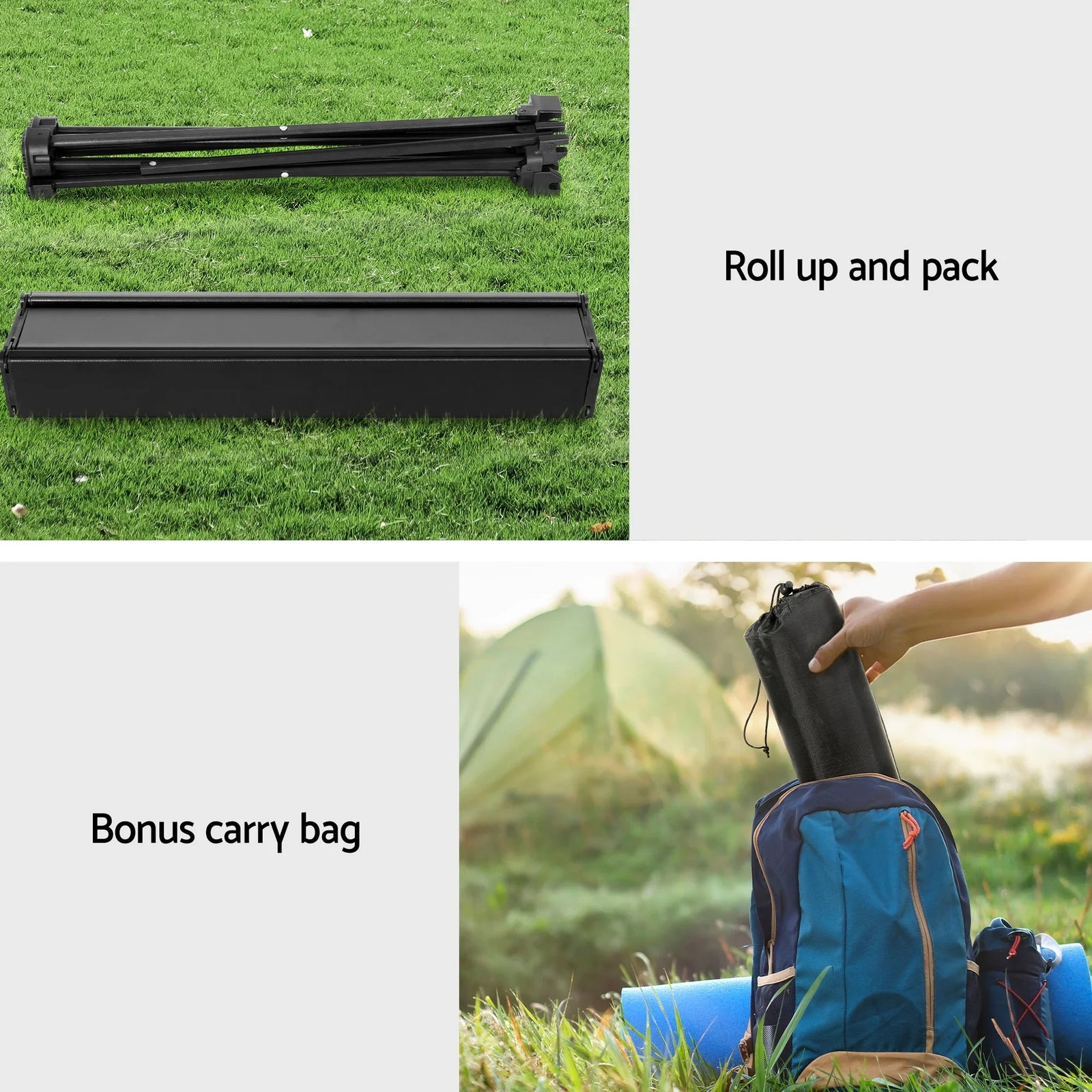 3pc Camping Table Chair Set Outdoor Folding Aluminium Portable Picnic