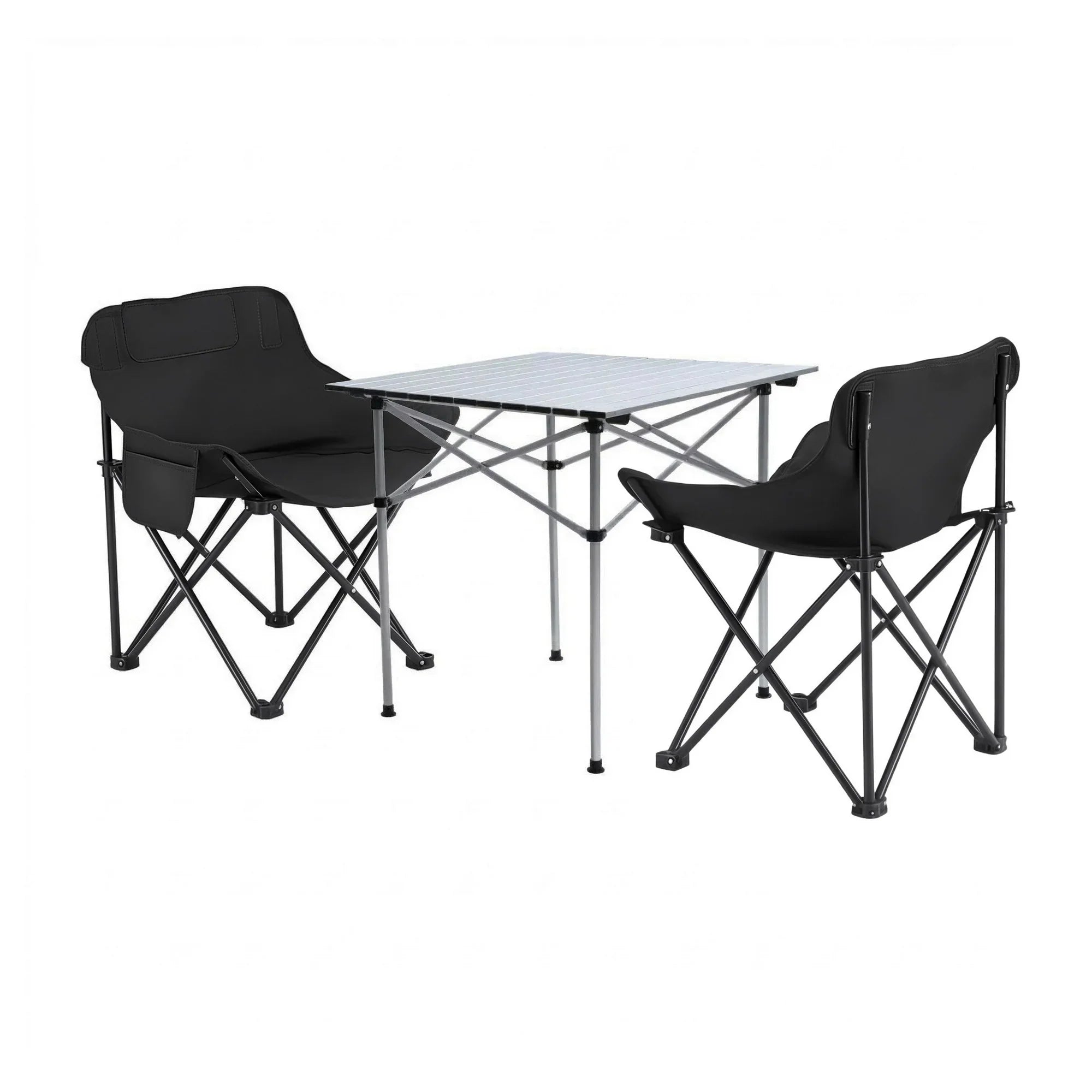 3pc Camping Table Chair Set Outdoor Folding Aluminium Portable Picnic