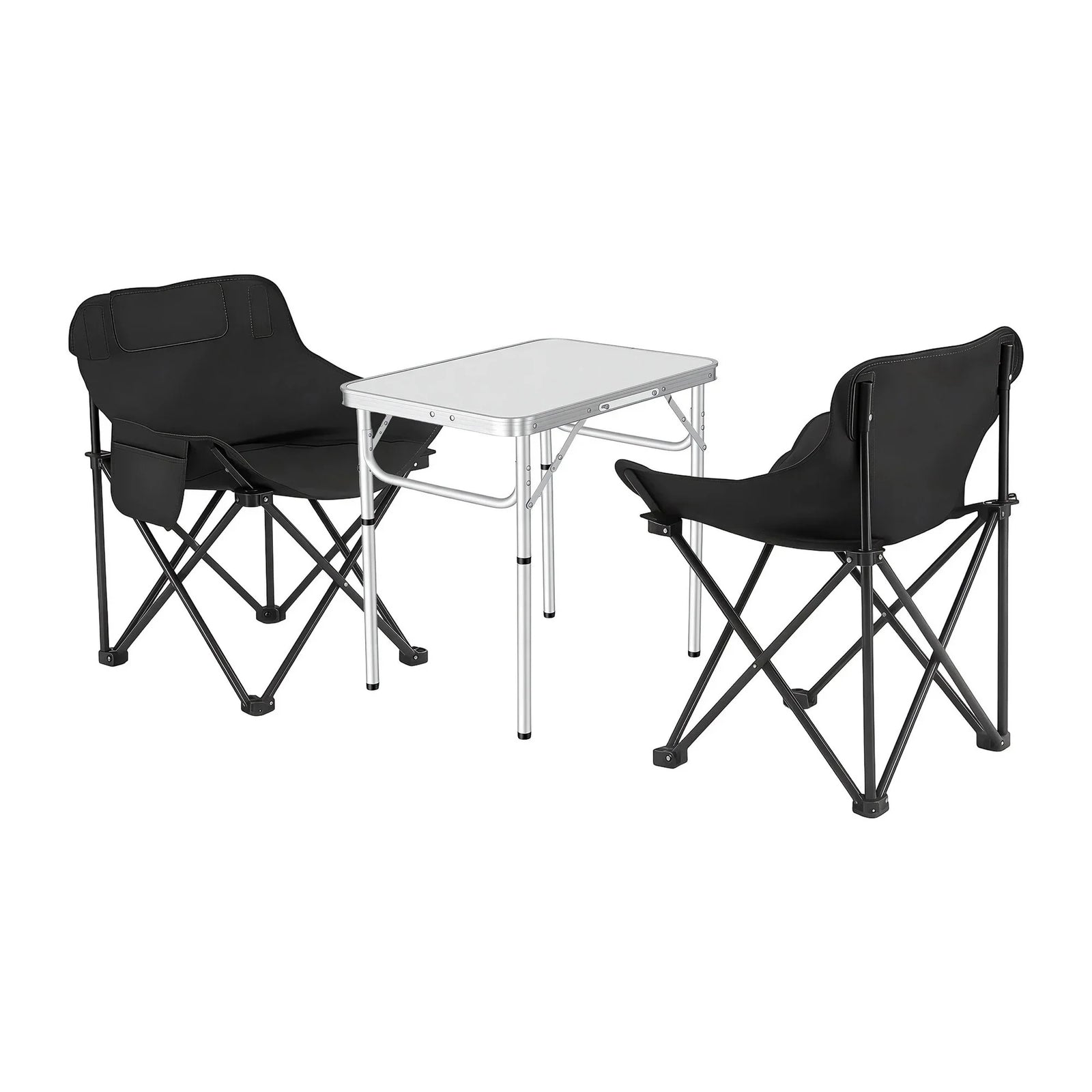 3pc Camping Table Chair Set Outdoor Folding Aluminium Portable Picnic
