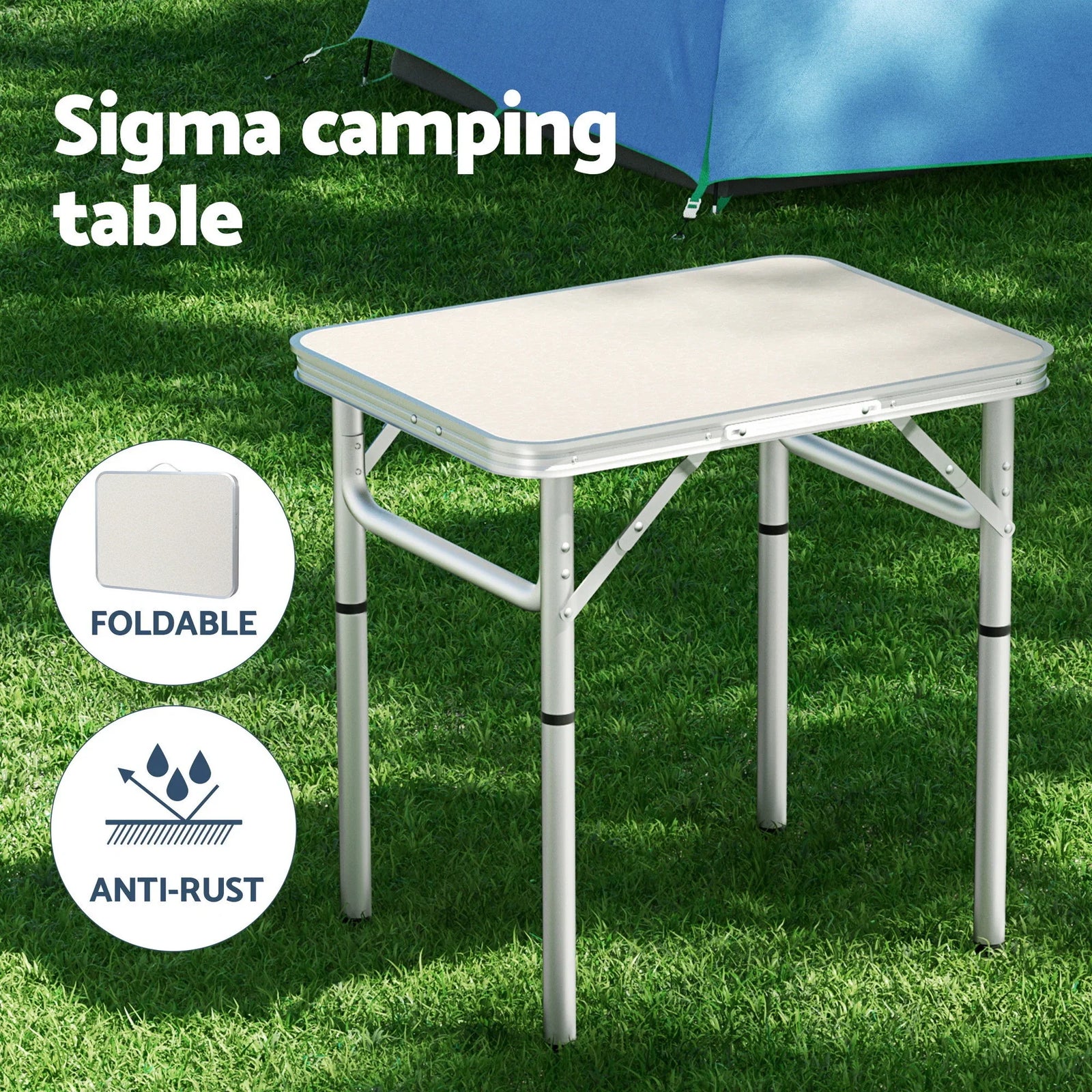 3pc Camping Table Chair Set Outdoor Folding Aluminium Portable Picnic