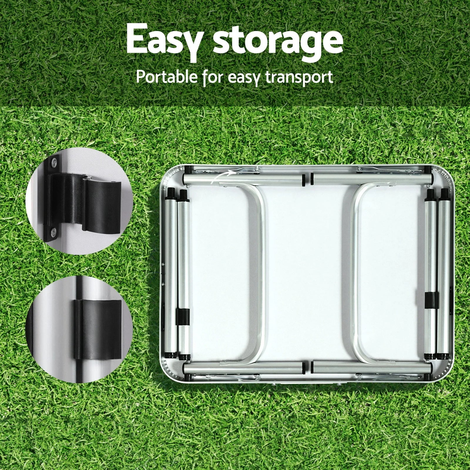 3pc Camping Table Chair Set Outdoor Folding Aluminium Portable Picnic