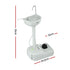 Portable Handwash Stand – Foot Pump, 19L Tank, Wheels, Soap & Towel Holder