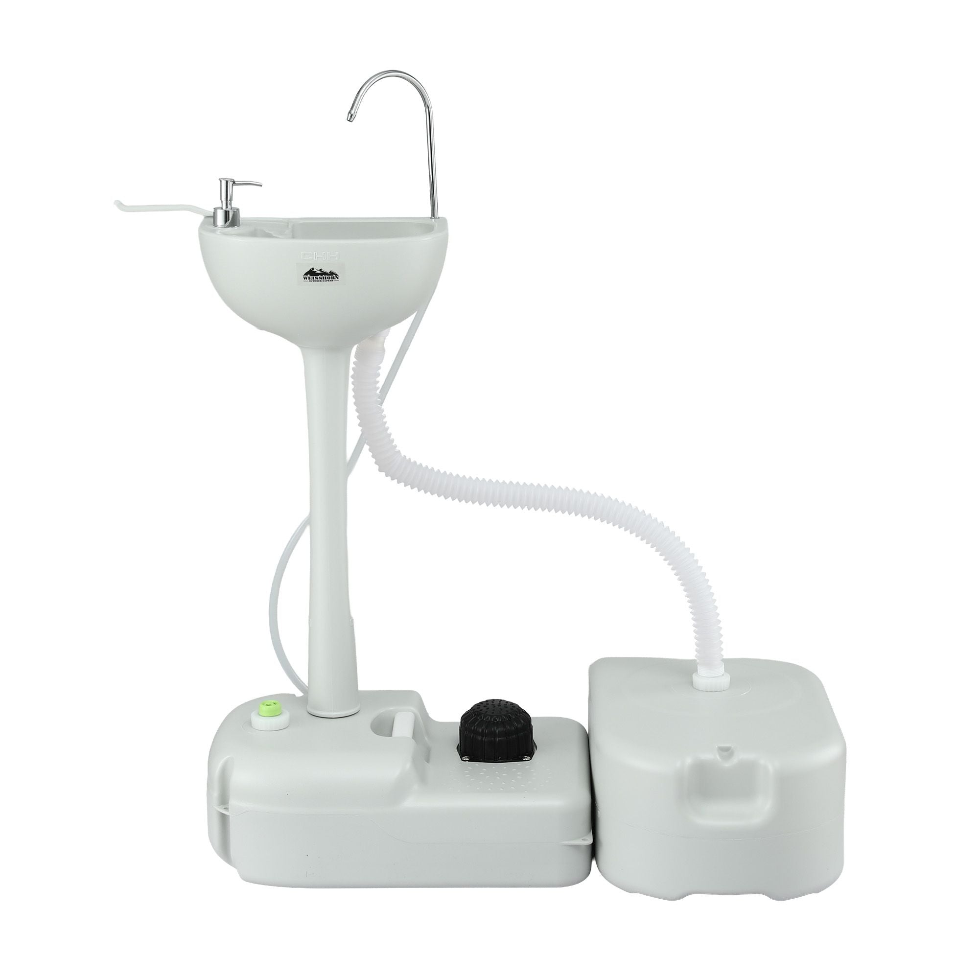 Portable Sink Wash Basin – 43L, Foot Pump, Waste Tank, Wheels, Soap & Towel Holder