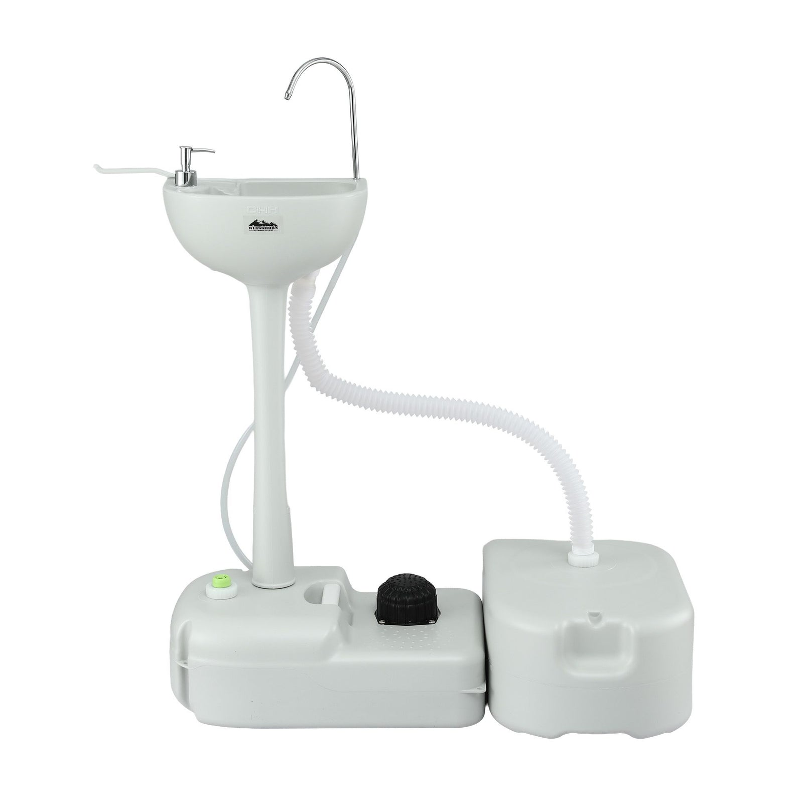 Portable Sink Wash Basin – 43L, Foot Pump, Waste Tank, Wheels, Soap & Towel Holder