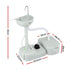 Portable Sink Wash Basin – 43L, Foot Pump, Waste Tank, Wheels, Soap & Towel Holder