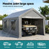 Instahut 3x6m Carports Canopy Tent Portable Garage Outdoor Steel Shelter Grey