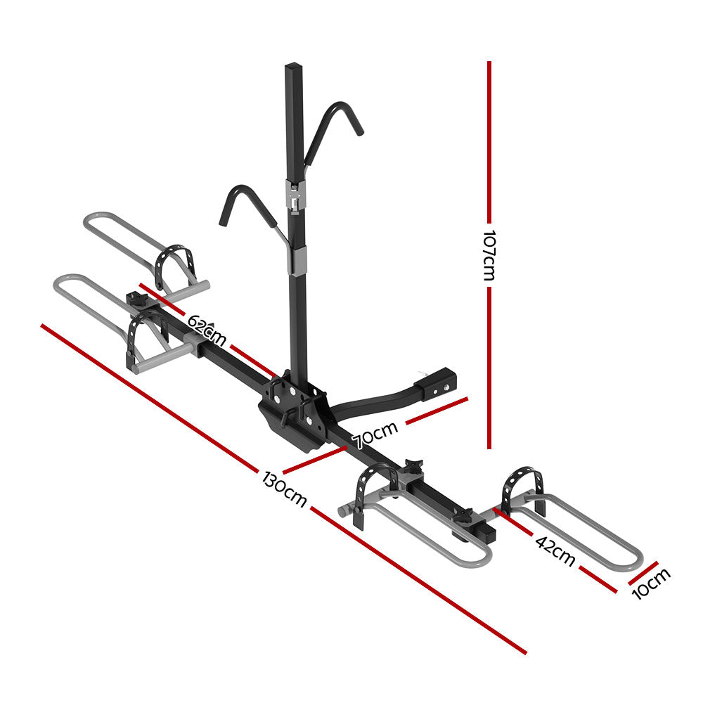 2 Bicycle Bike Carrier Rack Car 2" Hitch Mount Platform Foldable Black, 2 Bicycle Bike Carrier Rack Car 2" Hitch Mount Platform Foldable Black