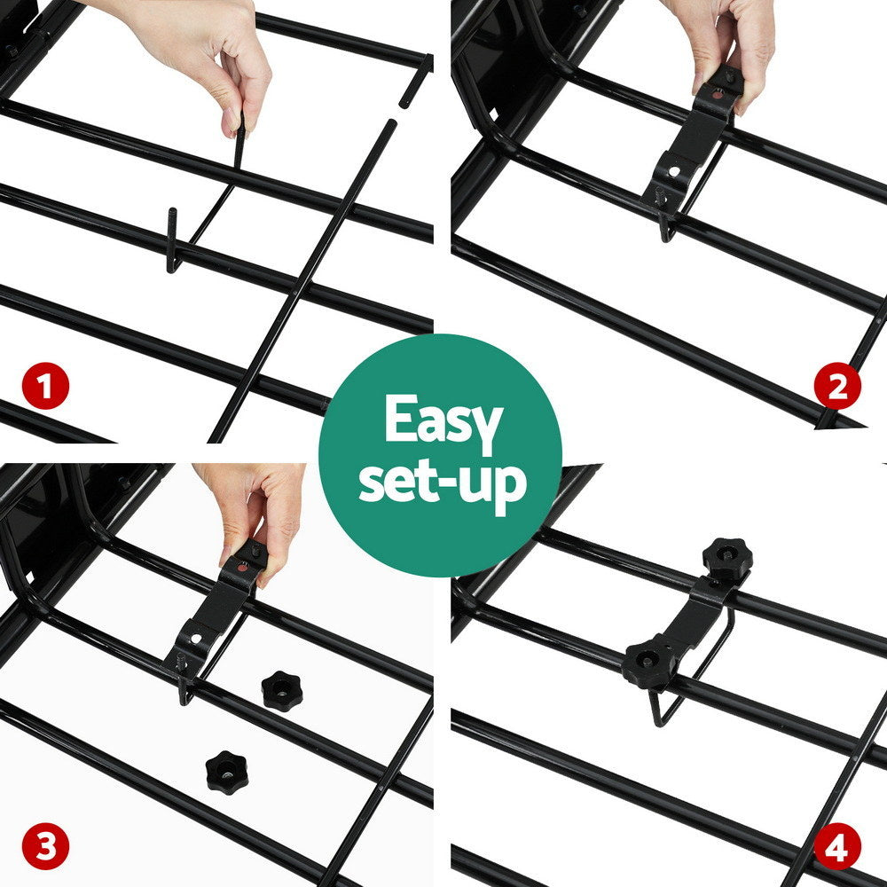 Universal Car Roof Rack Basket Luggage Vehicle Cargo Carrier 111cm Black