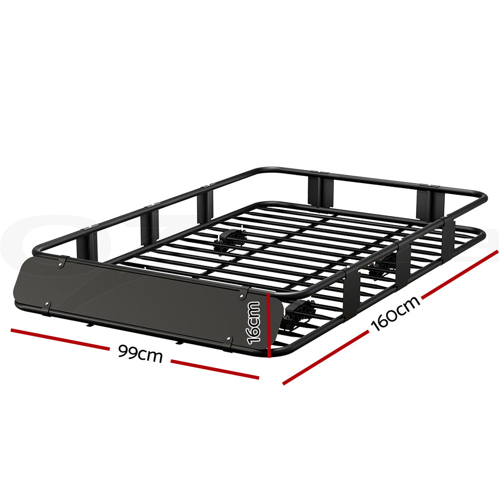 Giantz Universal Car Roof Rack Basket Luggage Vehicle Cargo Carrier 160cm Black