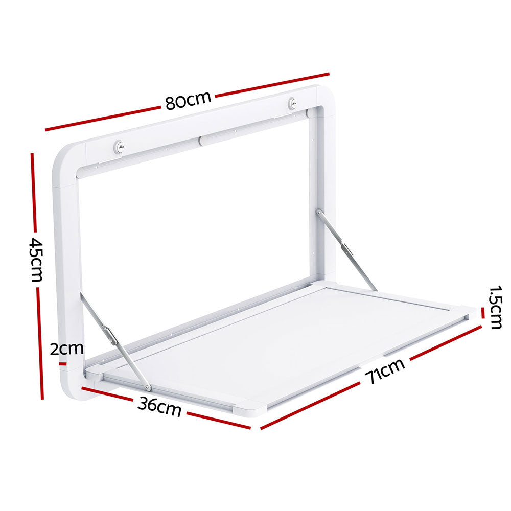 Caravan Table 800 x 450mm Folding Lockable White