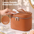 Embellir Makeup Case with Removable Dividers, PU Travel Cosmetic Organiser Brown