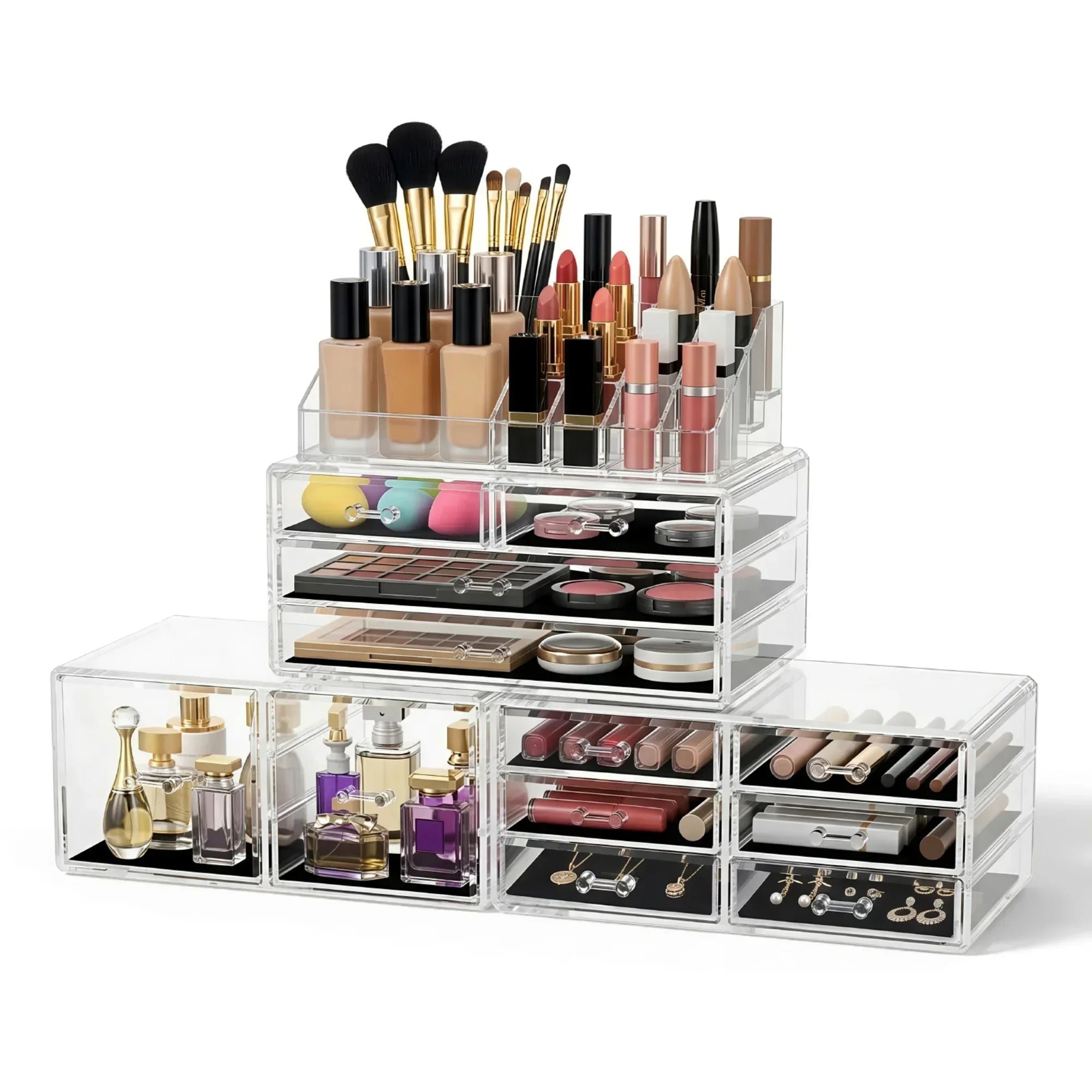 Makeup Case Acrylic Cosmetic Organizer Storage Box Jewellery Holder