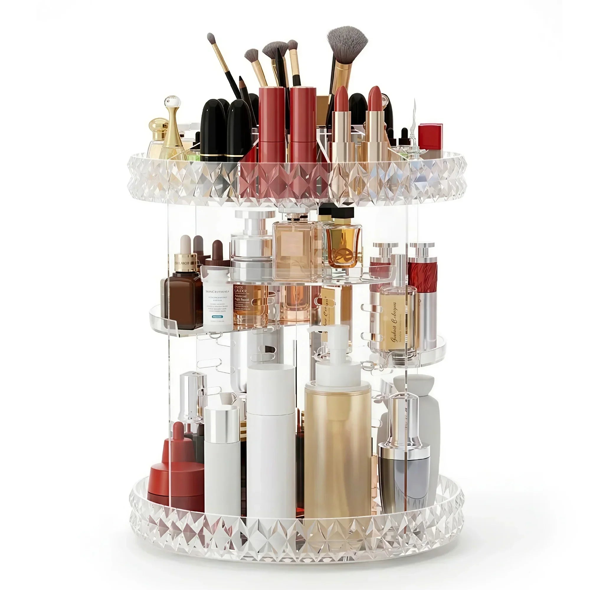 Makeup Case Acrylic Rotating Cosmetic Organizer Storage Display Holder