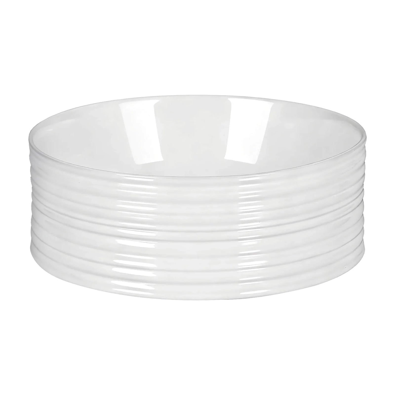 Bathroom Basin Vanity Sink Vessel Ceramic White Round Countertop 36cm