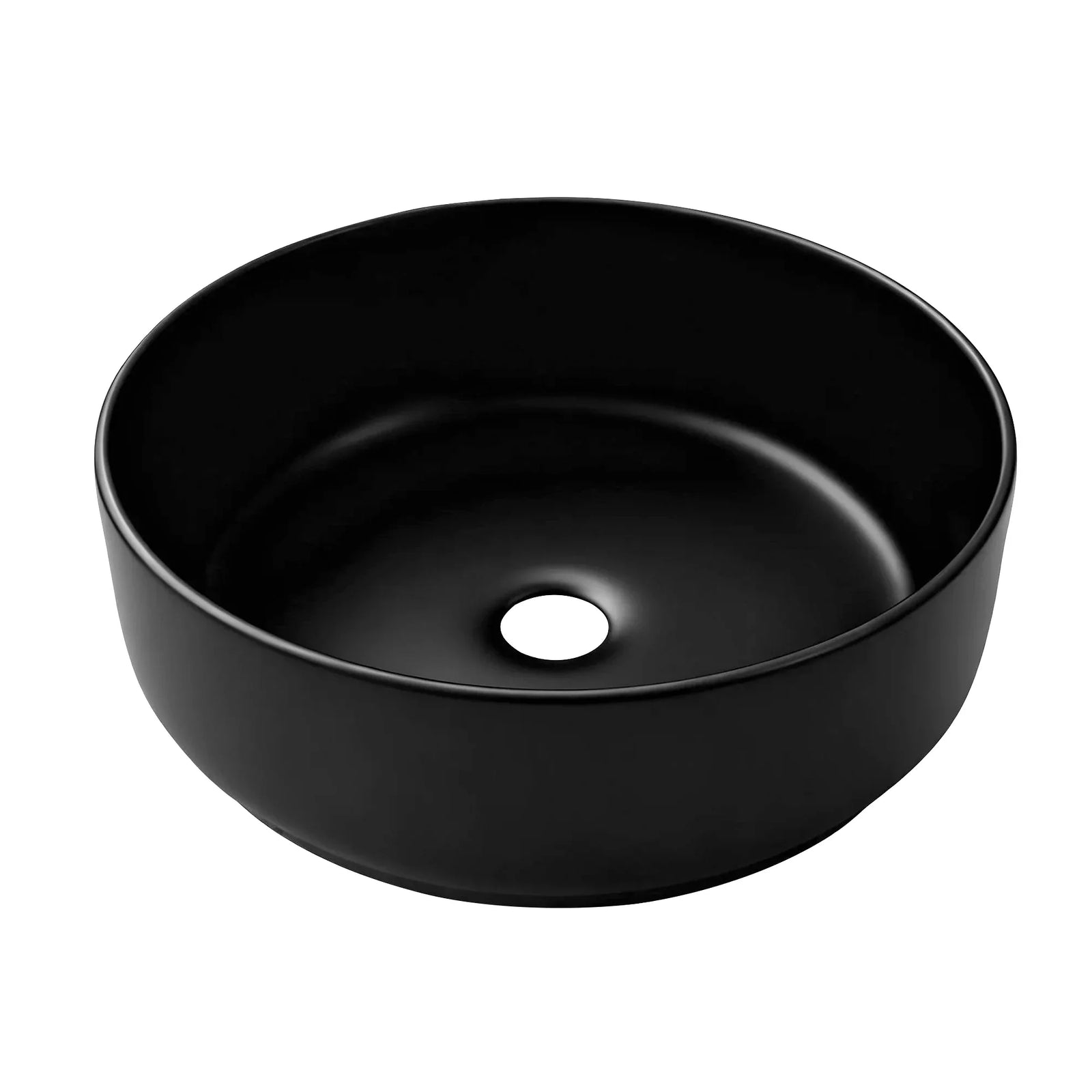 Bathroom Basin Ceramic Vanity Sink Vessel Bowl Wash Matte Black Round Countertop
